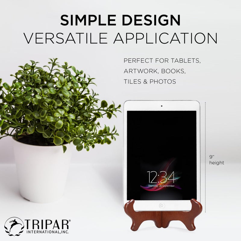 TRIPAR 9 Inch Wooden Plate Display Stand Picture Easel Stand - Image 2